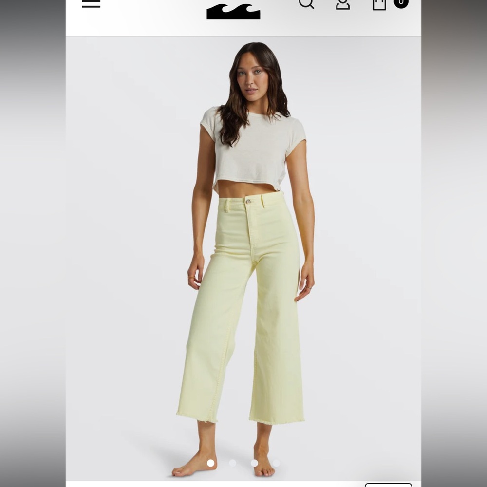 Billabong Women’s Wide Leg Yellow Jeans
